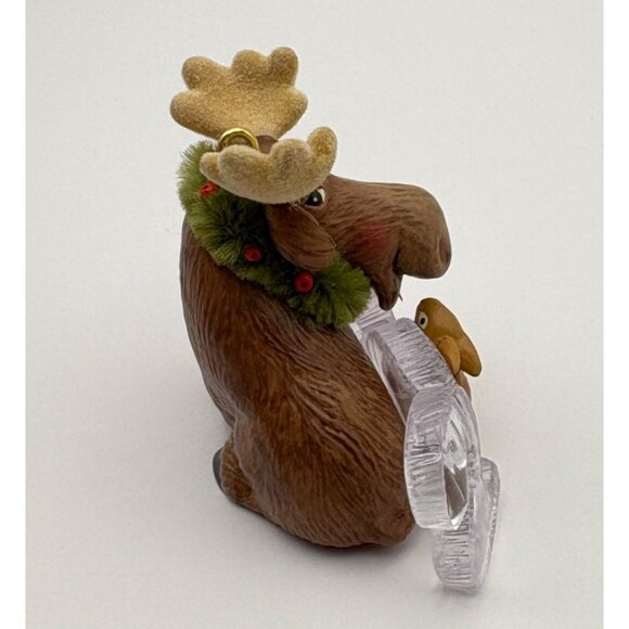 Hallmark Keepsake Cool Decade Christmas Tree Ornament Moose 2004 Bunny Wreath - Picture 4 of 7